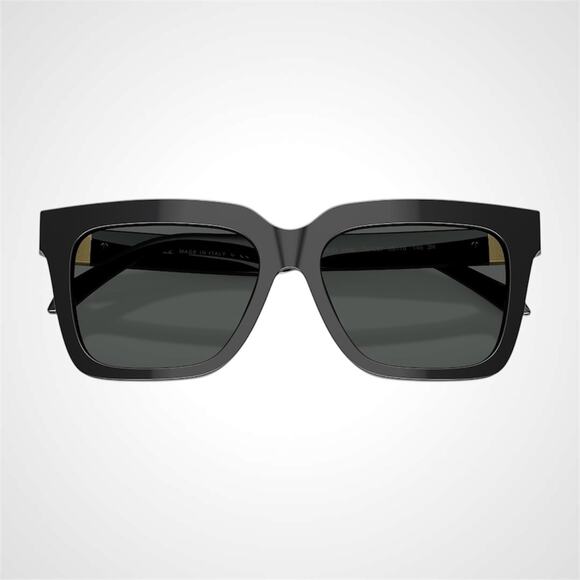 New VERSACE Sunglasses Black Acetate Square 56mm Gold Medusa Womens Authentic